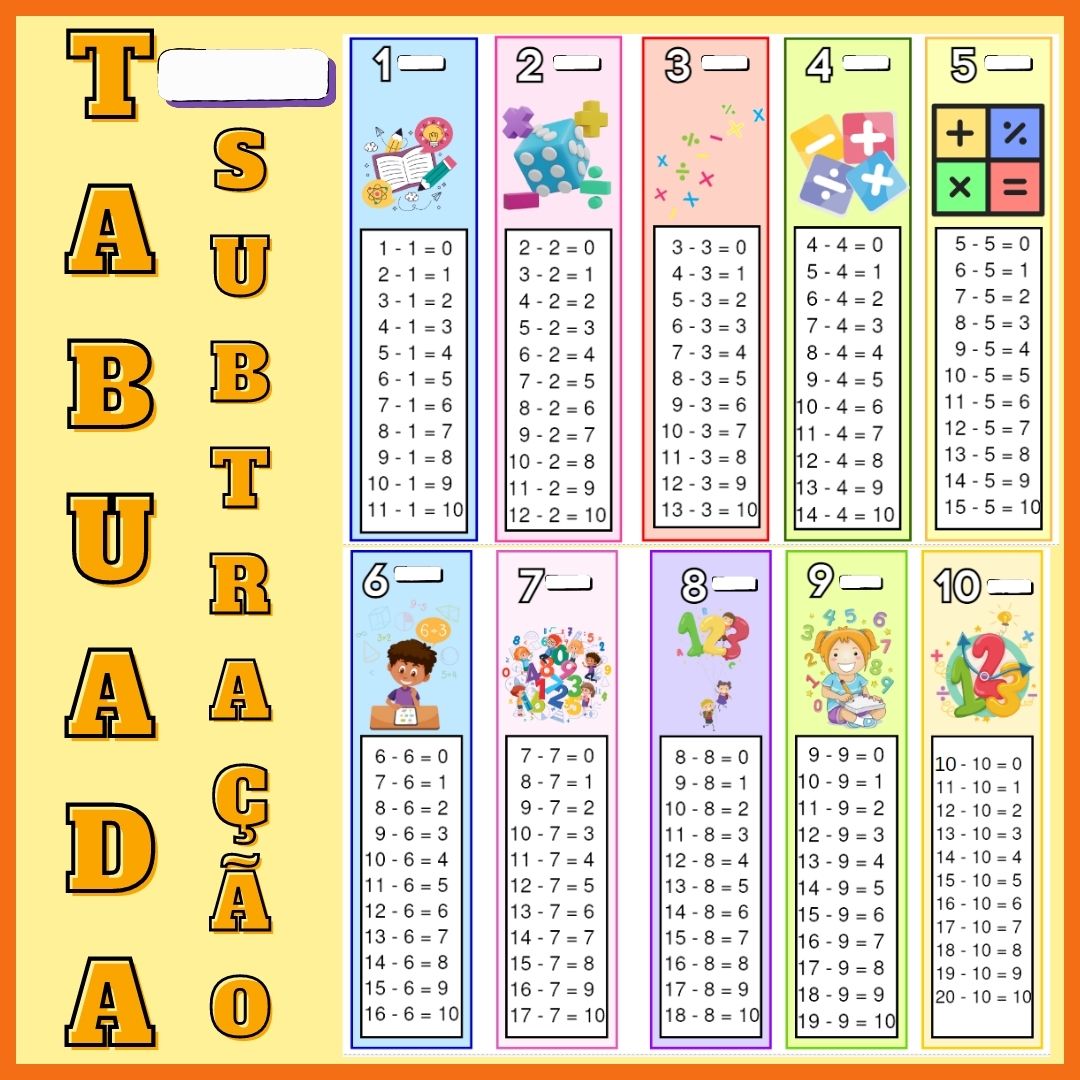 Combo de 8 Jogos Matemáticos (cartelas coloridas) - Planos de Aula