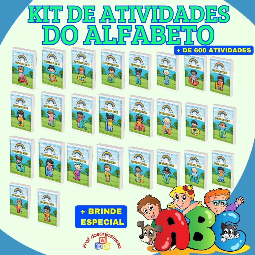 Kit de Atividades do alfabeto + BRINDES ESPECIAIS